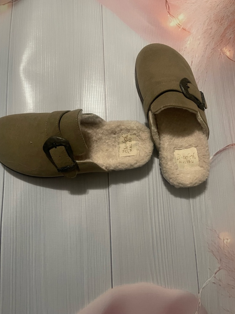 Blowfish Malibu Pale Pink Fuzzy Slip-On Mule